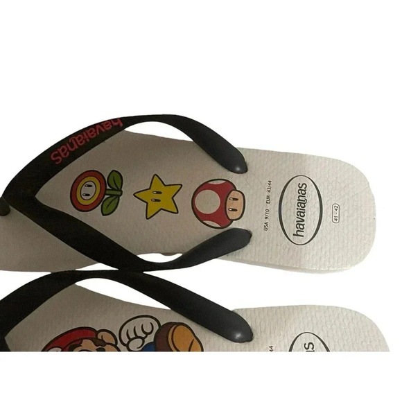 Havaianas Unisex Men’s Mario Bros Sandal White/Black Flip Flop Size 9/10 RARE main image 15